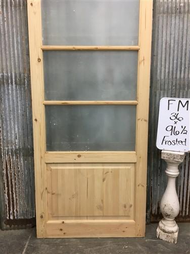 French Single Door (36x96.5) 4 Pane Frosted Glass Door European Styled FM16