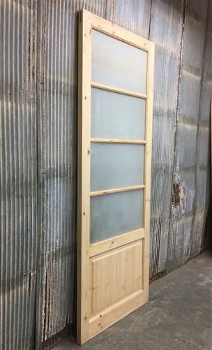 French Single Door (36x96.5) 4 Pane Frosted Glass Door European Styled FM16