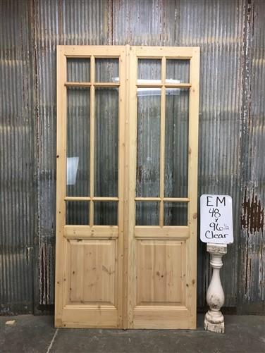 French Double Door (48x96.5) 6 Pane Glass Door European Styled EM32