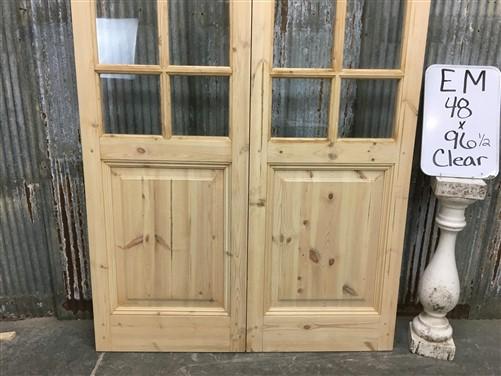 French Double Door (48x96.5) 6 Pane Glass Door European Styled EM32