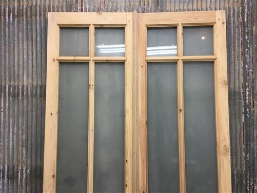 French Double Door (48x96.5) 6 Pane Frosted Glass Door European Styled EM33