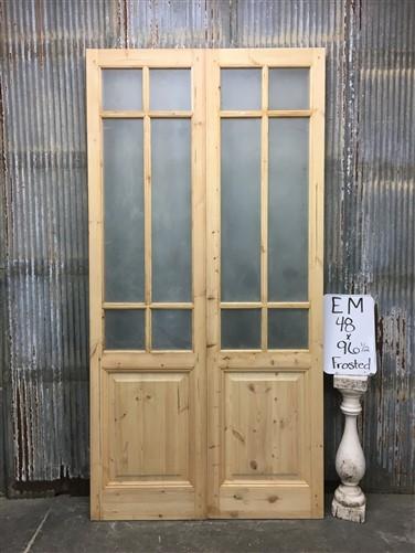 French Double Door (48x96.5) 6 Pane Frosted Glass Door European Styled EM33