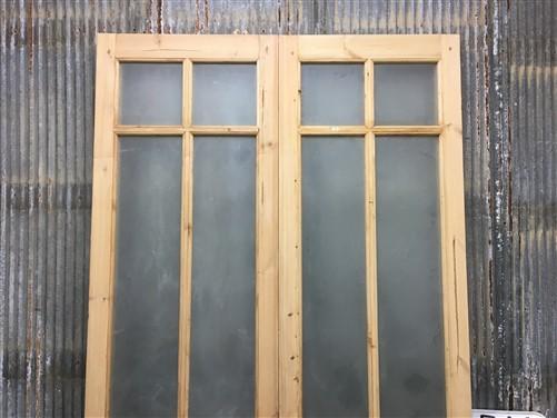 French Double Door (48x96.5) 6 Pane Frosted Glass Door European Styled EM33