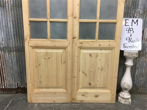 French Double Door (48x96.5) 6 Pane Frosted Glass Door European Styled EM33