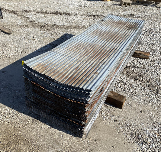 116 Sheets Barn Tin, Corrugated Metal Reclaimed Salvage, 7' Long 1624 sq ft, A74