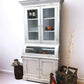 Curved Door 6'10" White Kitchen Cabinet, Kitchen Storage, Pantry Cupboard F