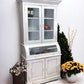 Curved Door 6'10" White Kitchen Cabinet, Kitchen Storage, Pantry Cupboard F