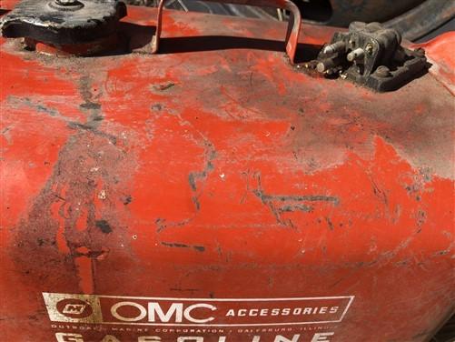 6 Gallon OMC Gasoline Gas Fuel Tank, Vintage Outboard Boat Motor Gas Can A17,