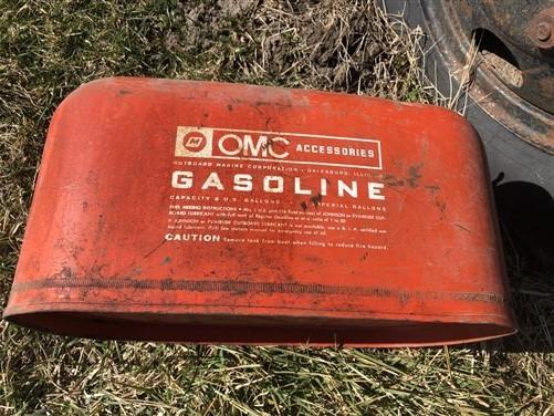 6 Gallon OMC Gasoline Gas Fuel Tank, Vintage Outboard Boat Motor Gas Can A17,