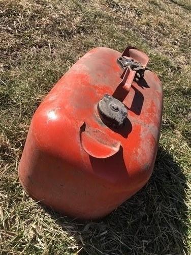 6 Gallon OMC Gasoline Gas Fuel Tank, Vintage Outboard Boat Motor Gas Can A17,