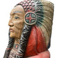 Tall Cigar Store Indian Folk Art, Tobacco Store American Indian Chief Statue, I