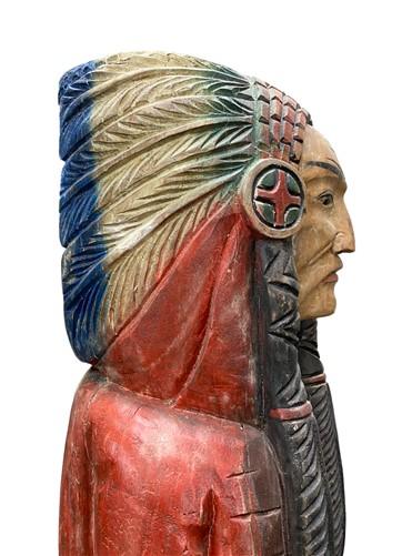 Tall Cigar Store Indian Folk Art, Tobacco Store American Indian Chief Statue, I