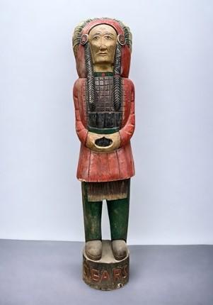 Tall Cigar Store Indian Folk Art, Tobacco Store American Indian Chief Statue, J