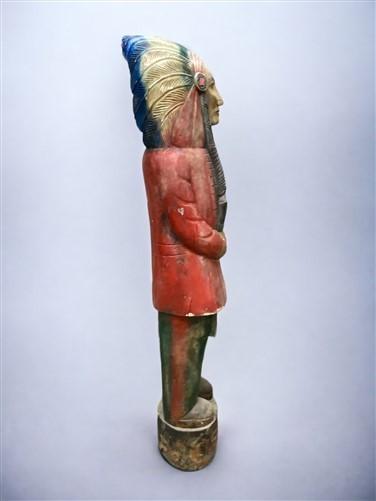 Tall Cigar Store Indian Folk Art, Tobacco Store American Indian Chief Statue, J