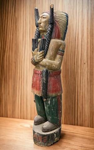 Tall Cigar Store Indian Folk Art, Tobacco Store American Indian Chief Statue, K