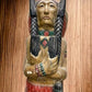 Tall Cigar Store Indian Folk Art, Tobacco Store American Indian Chief Statue, K