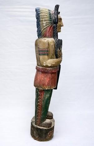 Tall Cigar Store Indian Folk Art, Tobacco Store American Indian Chief Statue, M