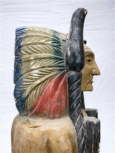 Tall Cigar Store Indian Folk Art, Tobacco Store American Indian Chief Statue, M