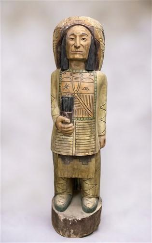 Tall Cigar Store Indian Folk Art, Tobacco Store American Indian Chief Statue, N