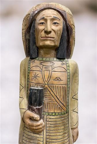 Tall Cigar Store Indian Folk Art, Tobacco Store American Indian Chief Statue, N