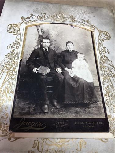 Black White Sepia Family Photo Album, Tintypes, Baby Communion Doll Teddy Bear,