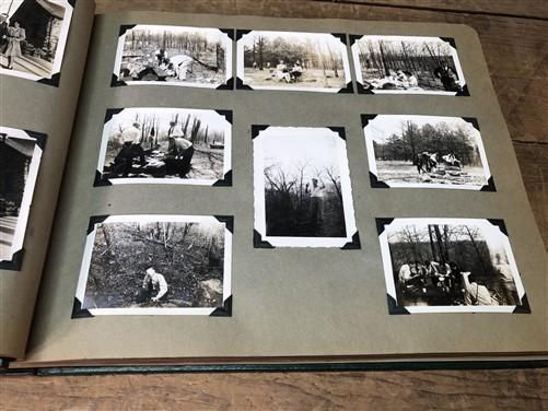 1942 Photo Album, Black White Photos, Tugboats Riverboats Navy Men Family Pets,