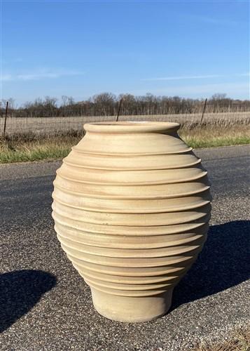 Ribbed Olive Jar, Greek Pottery, Outdoor Planter, Terracotta, Greek Olive Jar, A