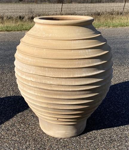 Ribbed Olive Jar, Greek Pottery, Outdoor Planter, Terracotta, Greek Olive Jar, A