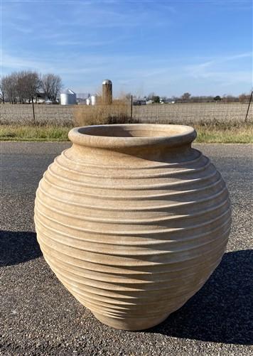 Ribbed Olive Jar, Greek Pottery, Outdoor Planter, Terracotta, Greek Olive Jar, C