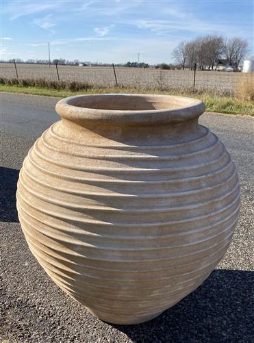 Ribbed Olive Jar, Greek Pottery, Outdoor Planter, Terracotta, Greek Olive Jar, C