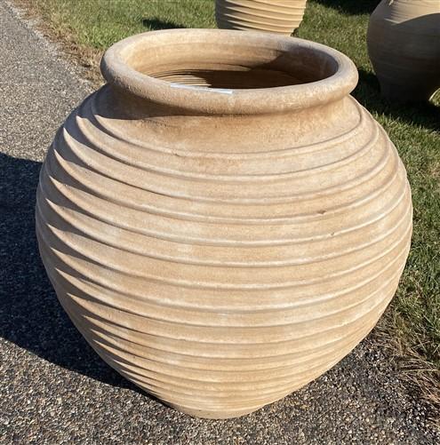 Ribbed Olive Jar, Greek Pottery, Outdoor Planter, Terracotta, Greek Olive Jar, C