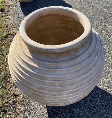 Ribbed Olive Jar, Greek Pottery, Outdoor Planter, Terracotta, Greek Olive Jar, C