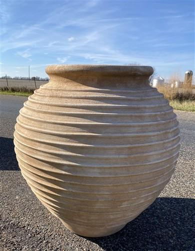 Ribbed Olive Jar, Greek Pottery, Outdoor Planter, Terracotta, Greek Olive Jar, C