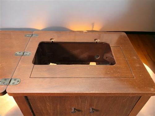 Sewing Machine Cabinet, Empty Unknown Model, Fits Singer 66, Vintage Table