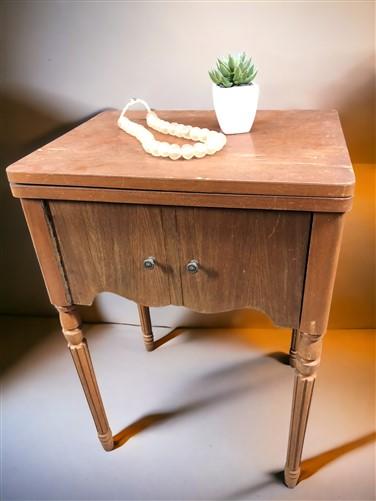 Sewing Machine Cabinet, Empty Unknown Model, Fits Singer 66, Vintage Table