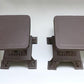 Pair Eiffel Tower Seats, Paris France, Metal Patio Furniture, Square Top