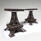 Pair Eiffel Tower Seats, Paris France, Metal Patio Furniture, Square Top