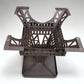 Pair Eiffel Tower Seats, Paris France, Metal Patio Furniture, Square Top