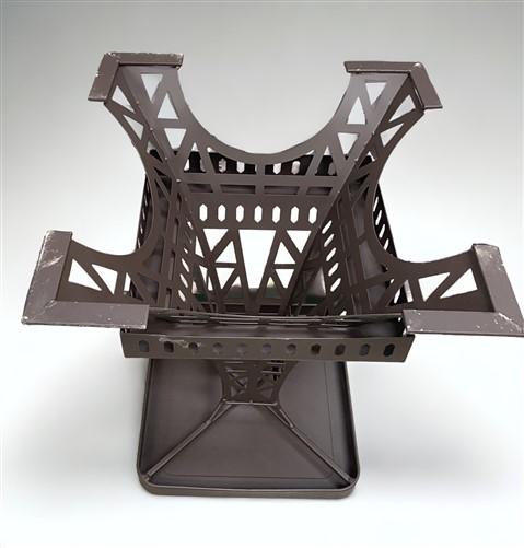 Pair Eiffel Tower Seats, Paris France, Metal Patio Furniture, Square Top