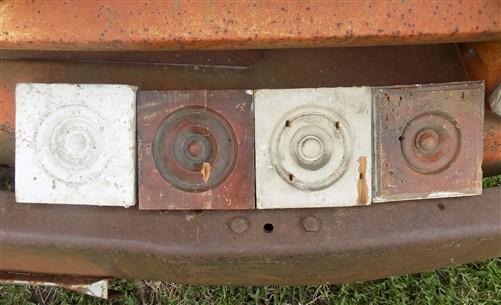 4 Plinth Blocks, Antique Bullseye Rosettes, Architectural Salvage, Wood Trim B19