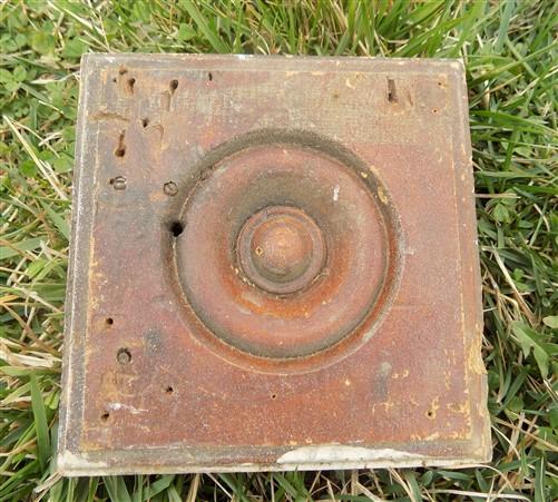 4 Plinth Blocks, Antique Bullseye Rosettes, Architectural Salvage, Wood Trim B19