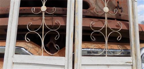 2 French Country Wood Metal Window Frames 16x38, Vintage Inspired, Farmhouse