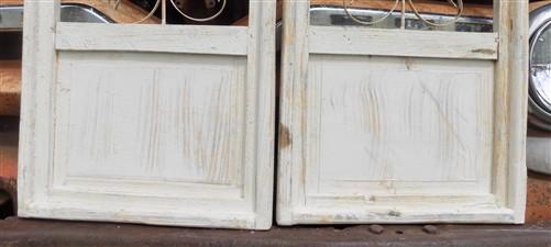 2 French Country Wood Metal Window Frames 16x38, Vintage Inspired, Farmhouse