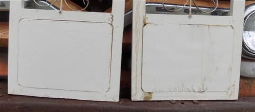 2 French Country Wood Metal Window Frames 16x38, Vintage Inspired, Farmhouse