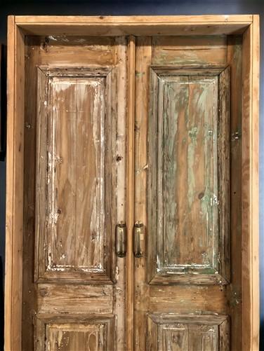 Antique Encased French Double Doors (42x84.5) European Panel Doors With Jamb S30