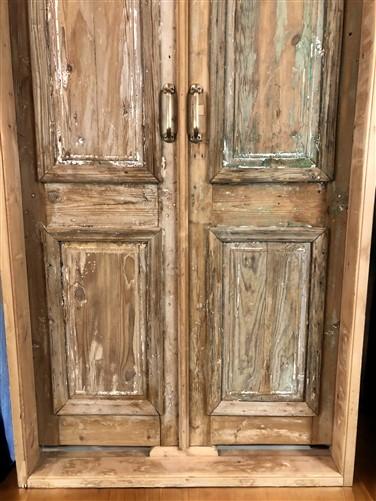 Antique Encased French Double Doors (42x84.5) European Panel Doors With Jamb S30