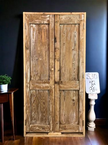 Antique Encased French Double Doors (42x84.5) European Panel Doors With Jamb S30