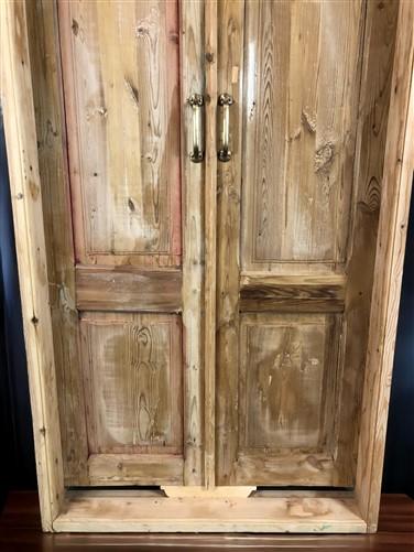 Antique Encased French Double Doors (37x89.5) European Panel Doors With Jamb S31