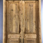 Antique Encased French Double Door (41.5x91.5) European Panel Door With Jamb S32