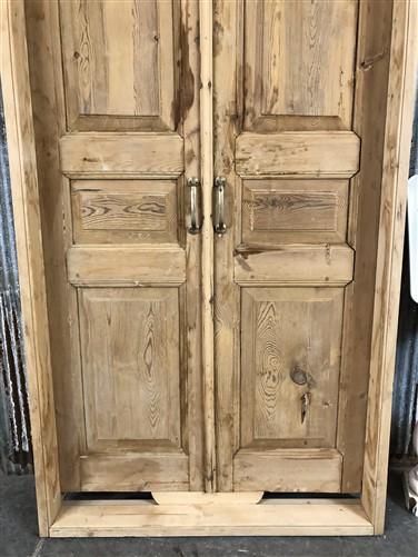 Antique Encased French Double Door (41.5x91.5) European Panel Door With Jamb S32